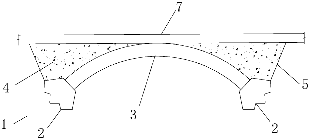 Large karst cave and underground river arch span structure in tunnel and construction method