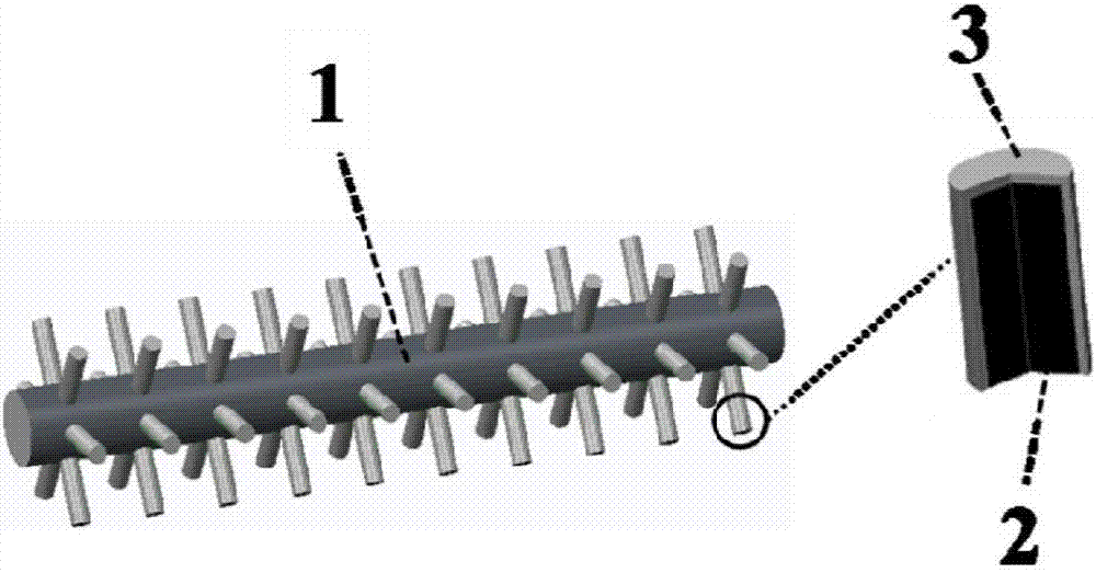 Integrated heteropolyacid modified polyaniline/titanium nitride core-shell nanowire array composite material and its preparation method and application