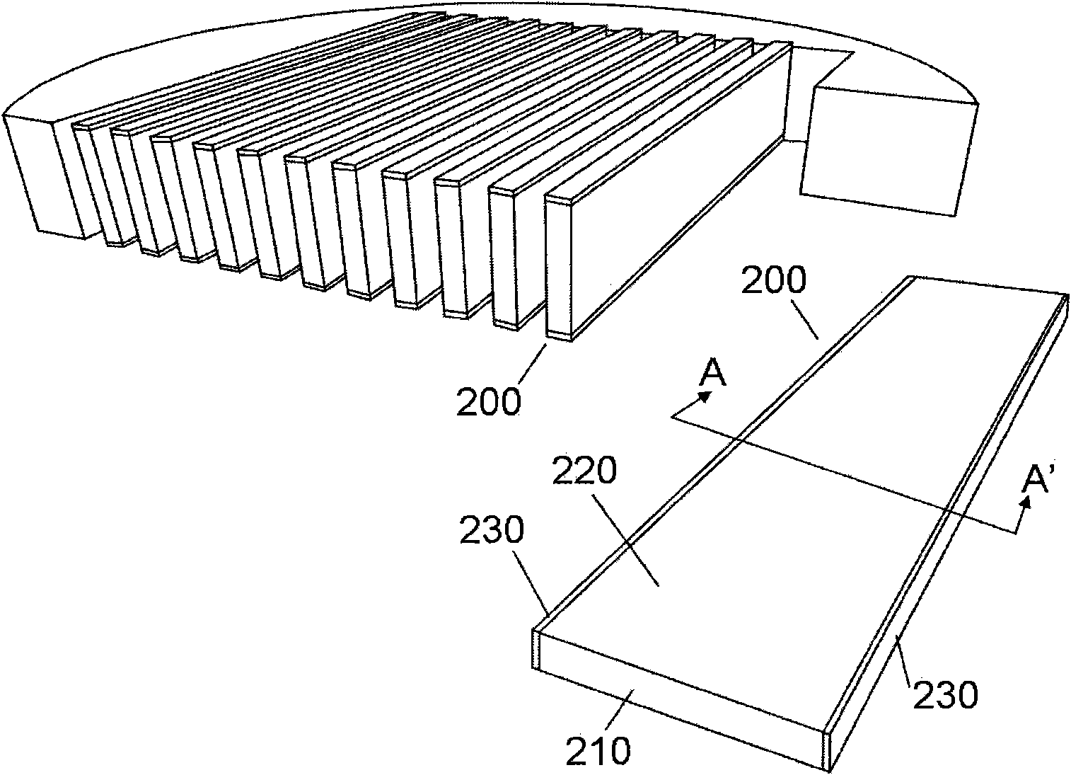 Thin film of solar battery structure, thin film of solar battery array and manufacturing method thereof