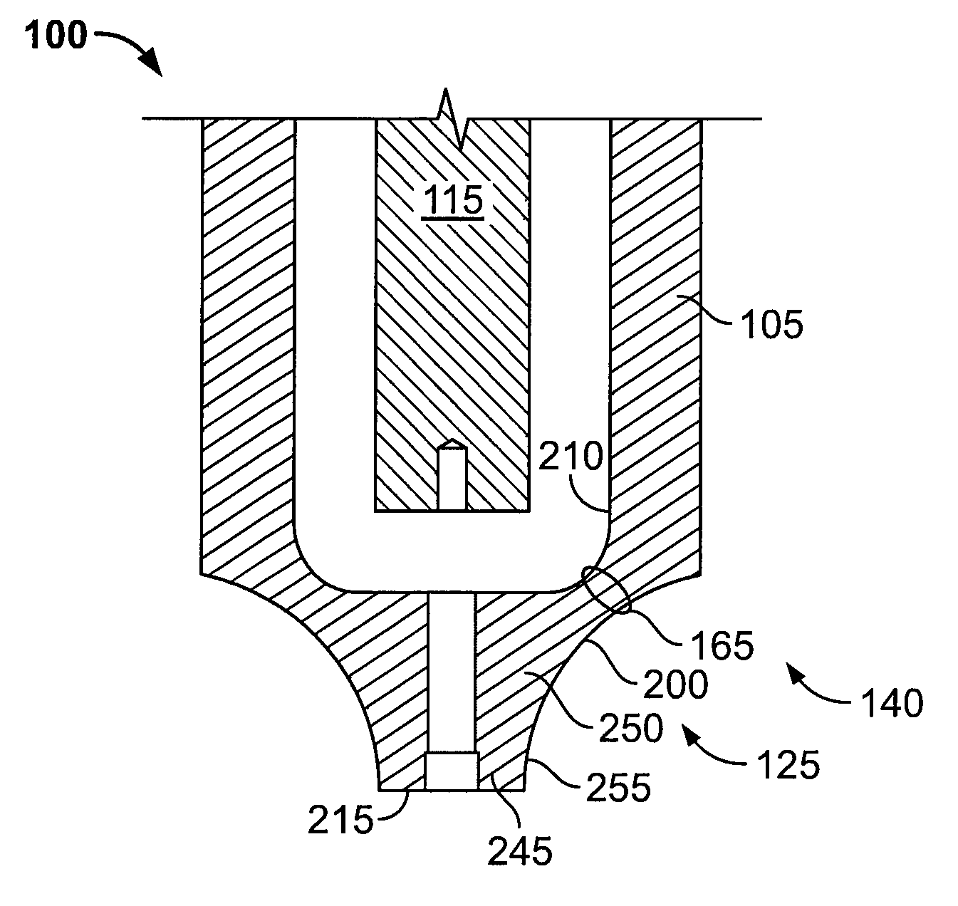 Nozzle head with increased shoulder thickness