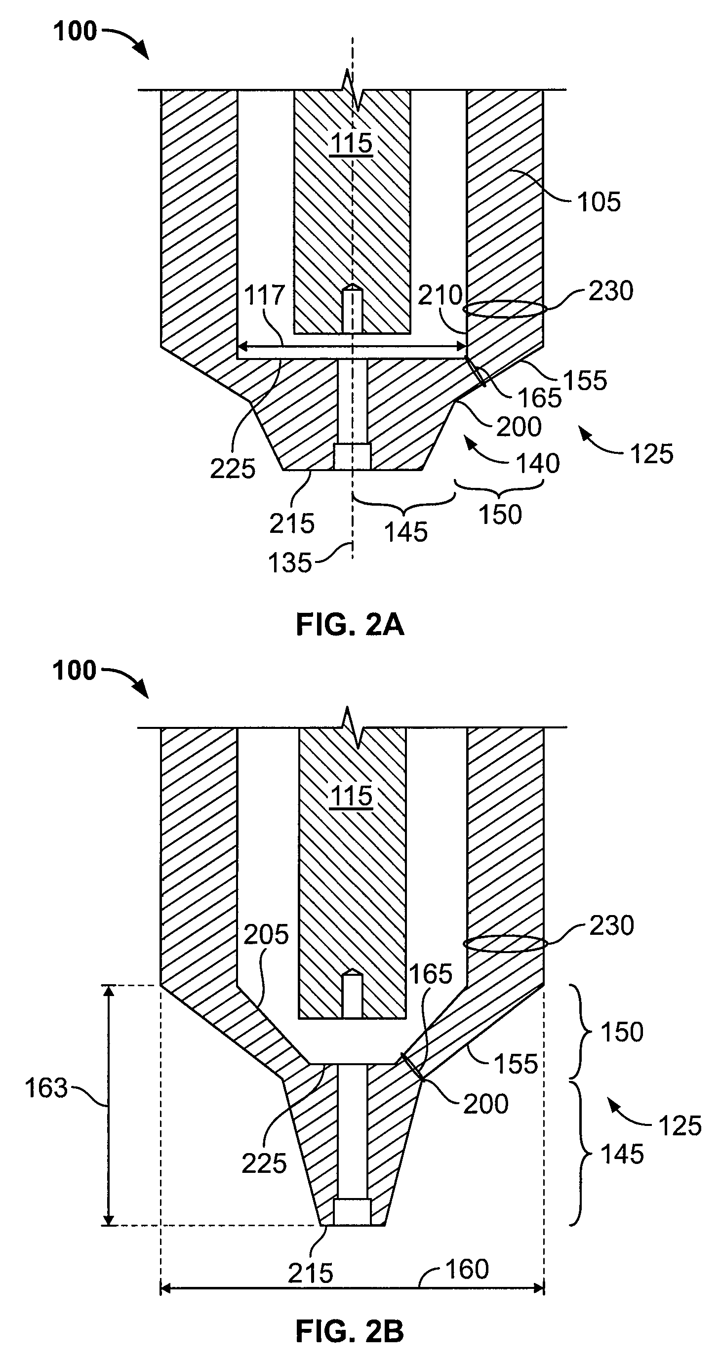 Nozzle head with increased shoulder thickness