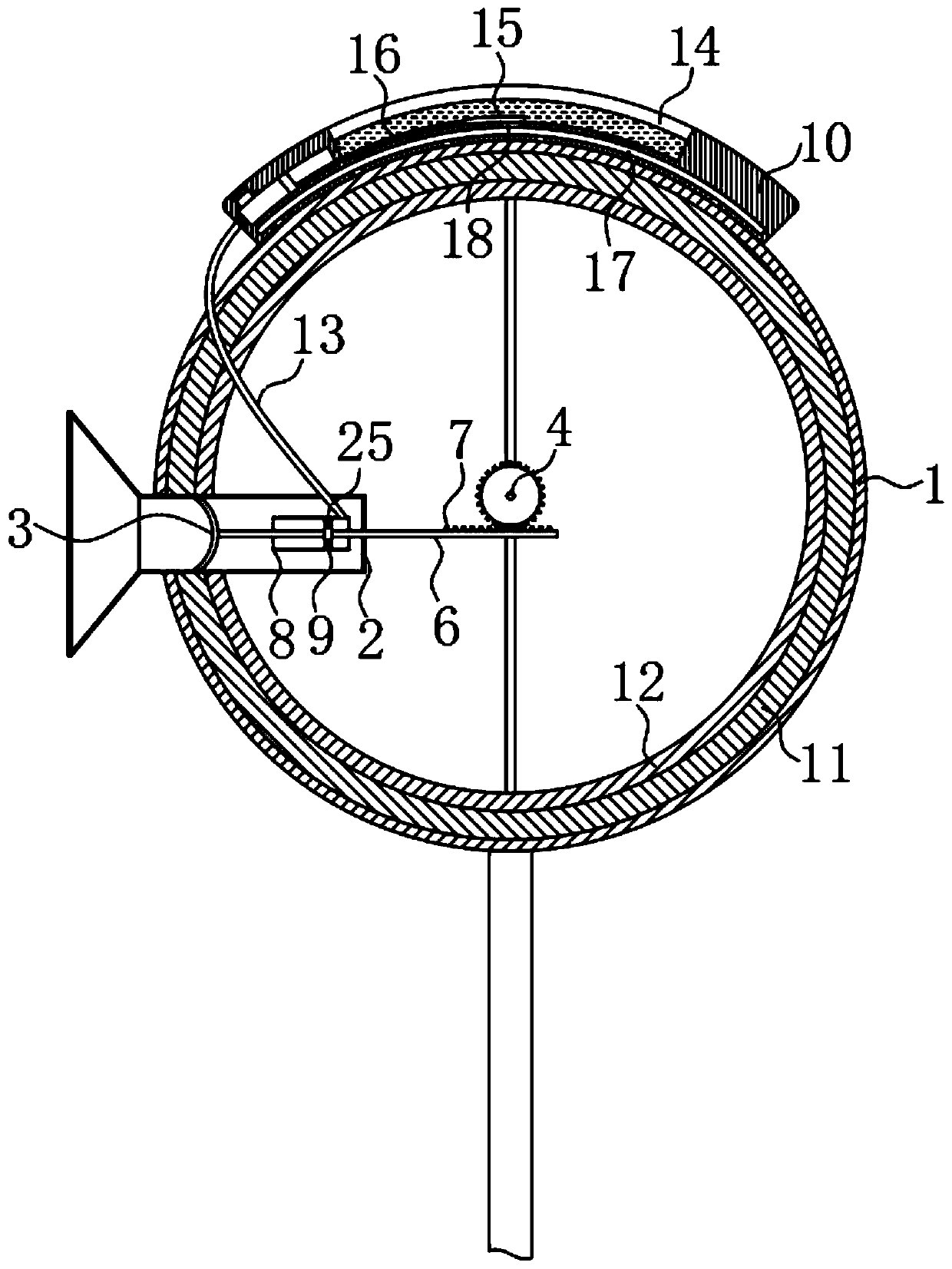 Self-dedusting road reflector based on sound wave vibration