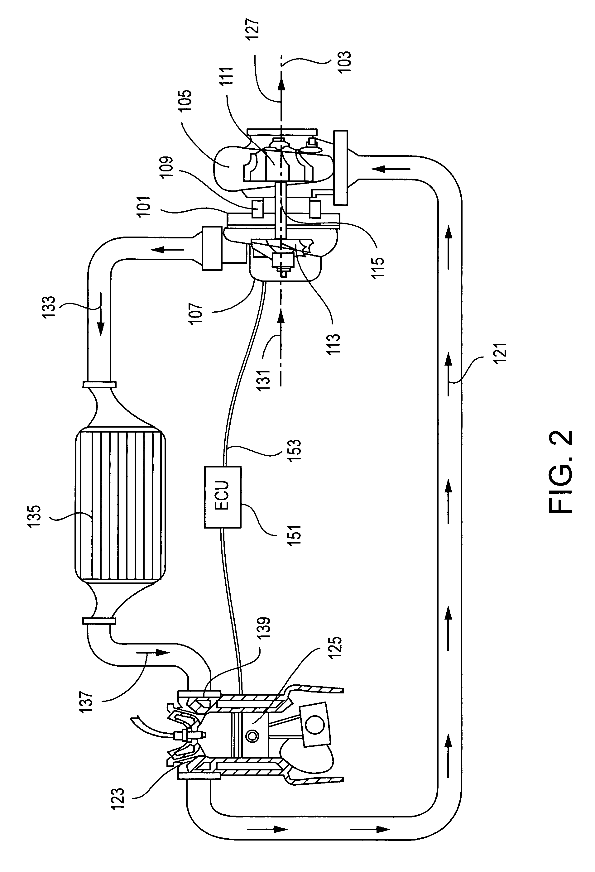 Inclined rib ported shroud compressor housing