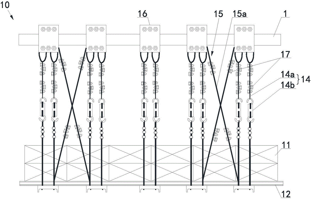 Hanging type anti-shaking construction platform and mounting method thereof