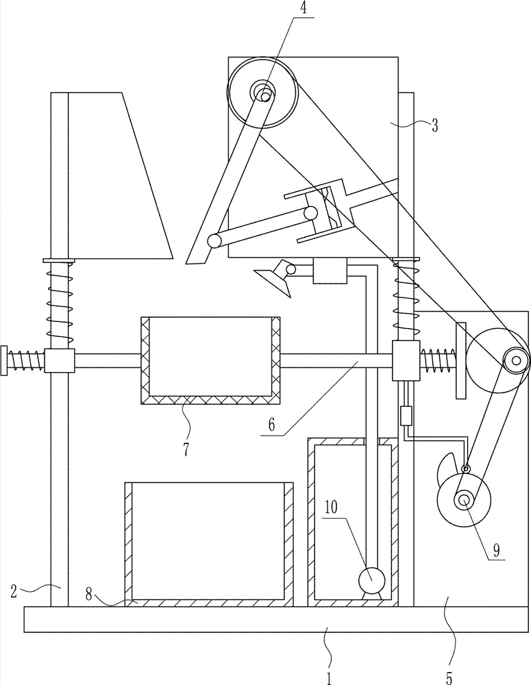 Broken stone crushing and sorting device for road construction