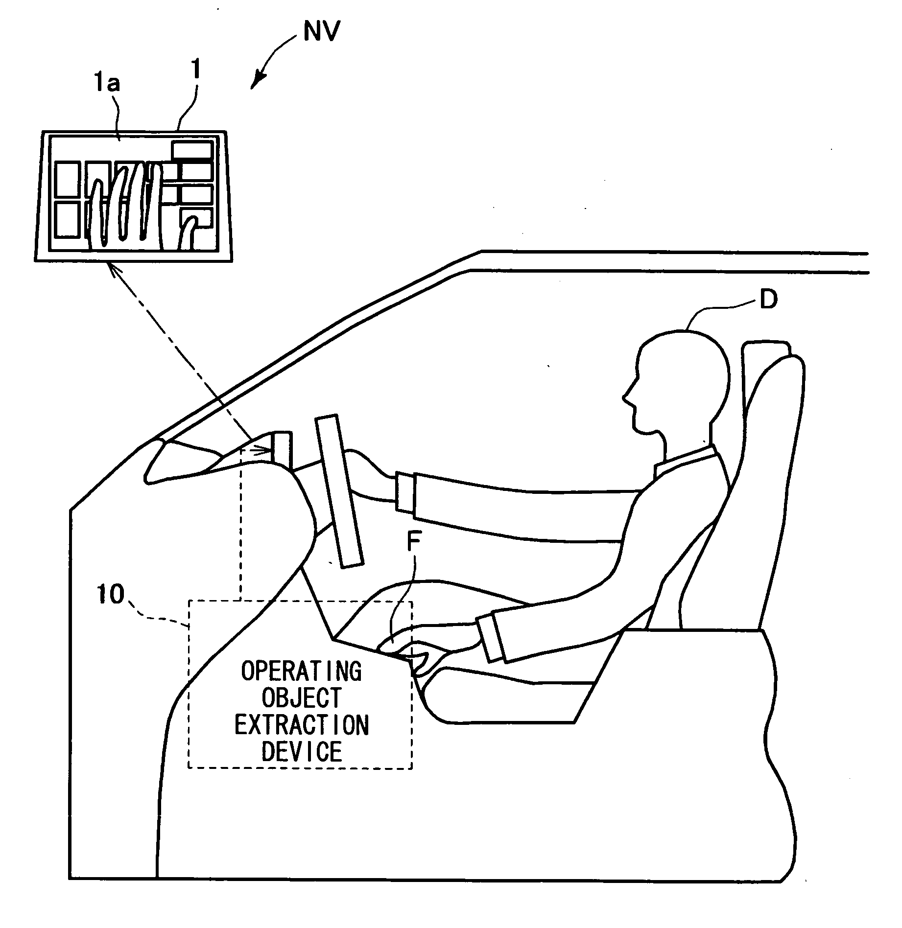 Apparatus for extracting operating object and apparatus for projecting operating hand