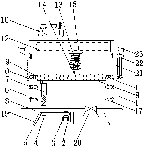 A grid garbage removal device for sewage treatment