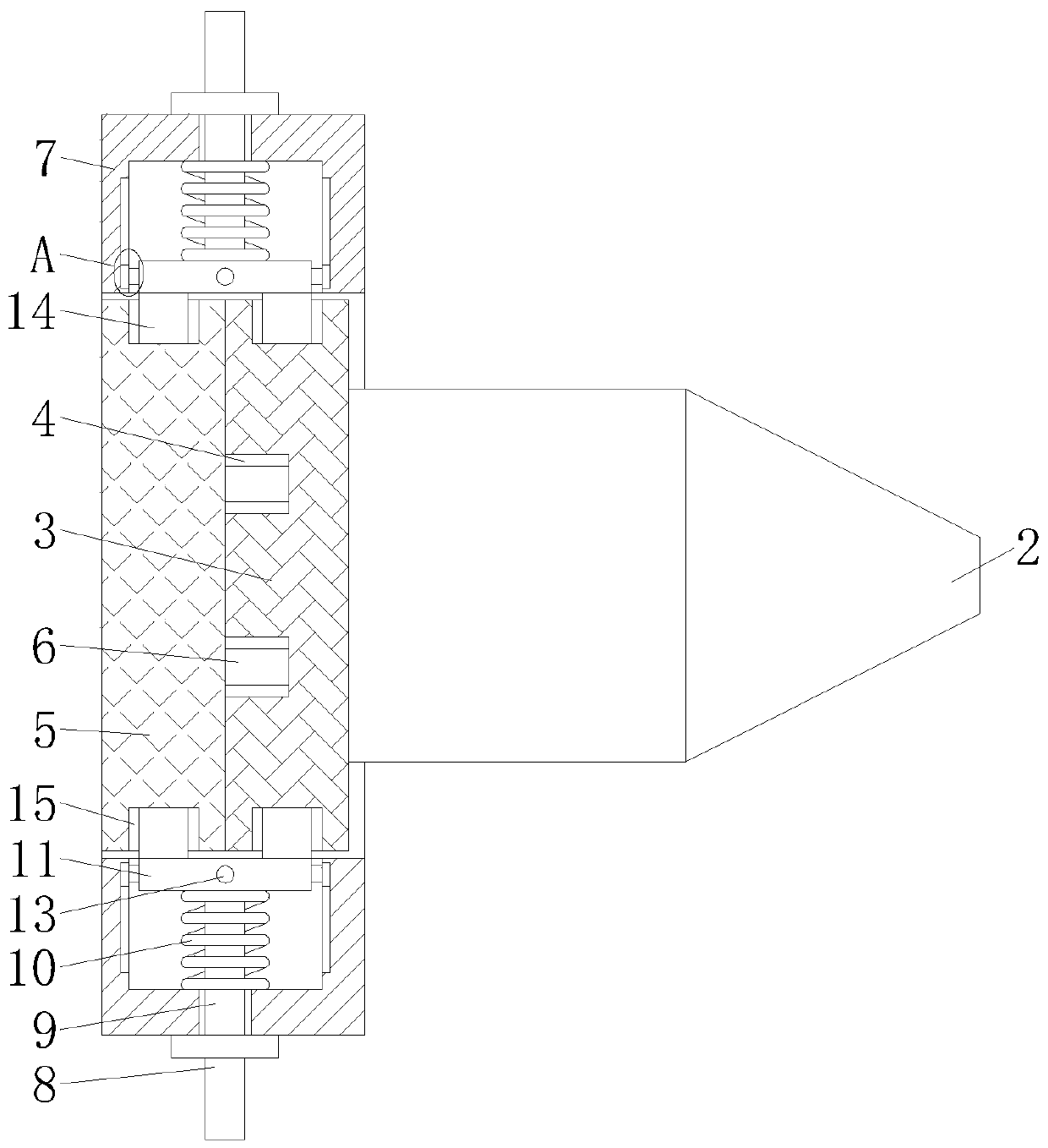 Discharging mechanism of extrusion molding mold for plastic production