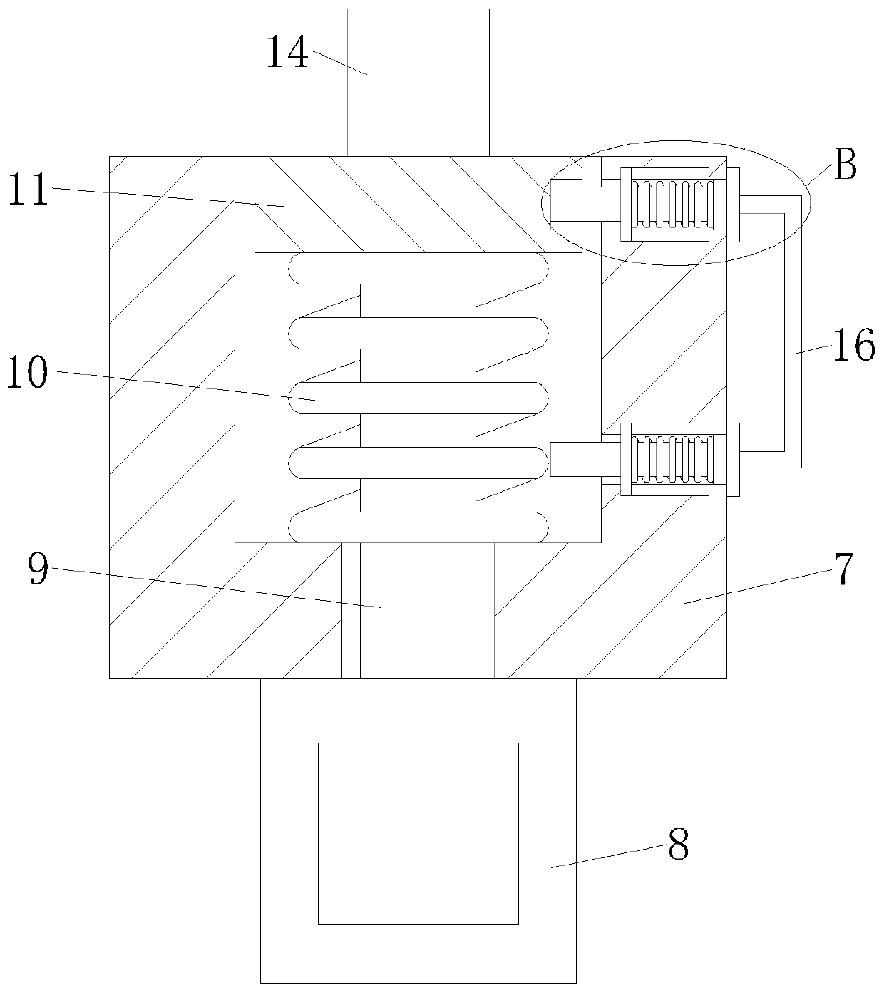 Discharging mechanism of extrusion molding mold for plastic production