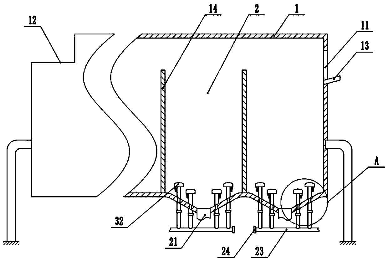 Sorting structure of quartz sand sorting device