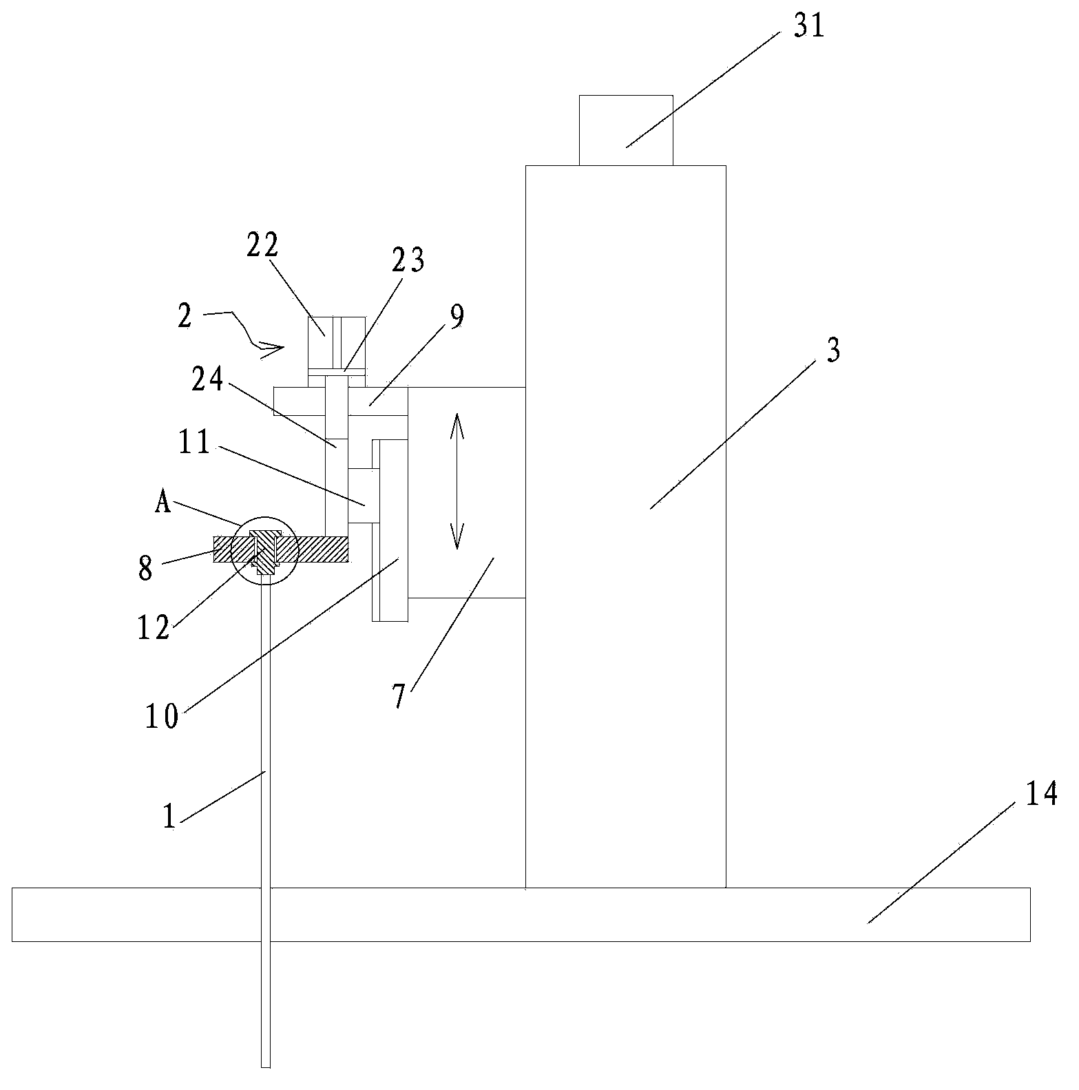 Solid-liquid interface determination device for silicon ingot furnace