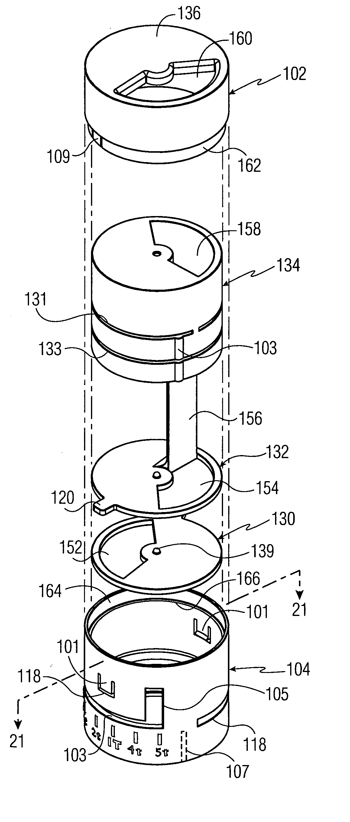 Metering and dispensing device