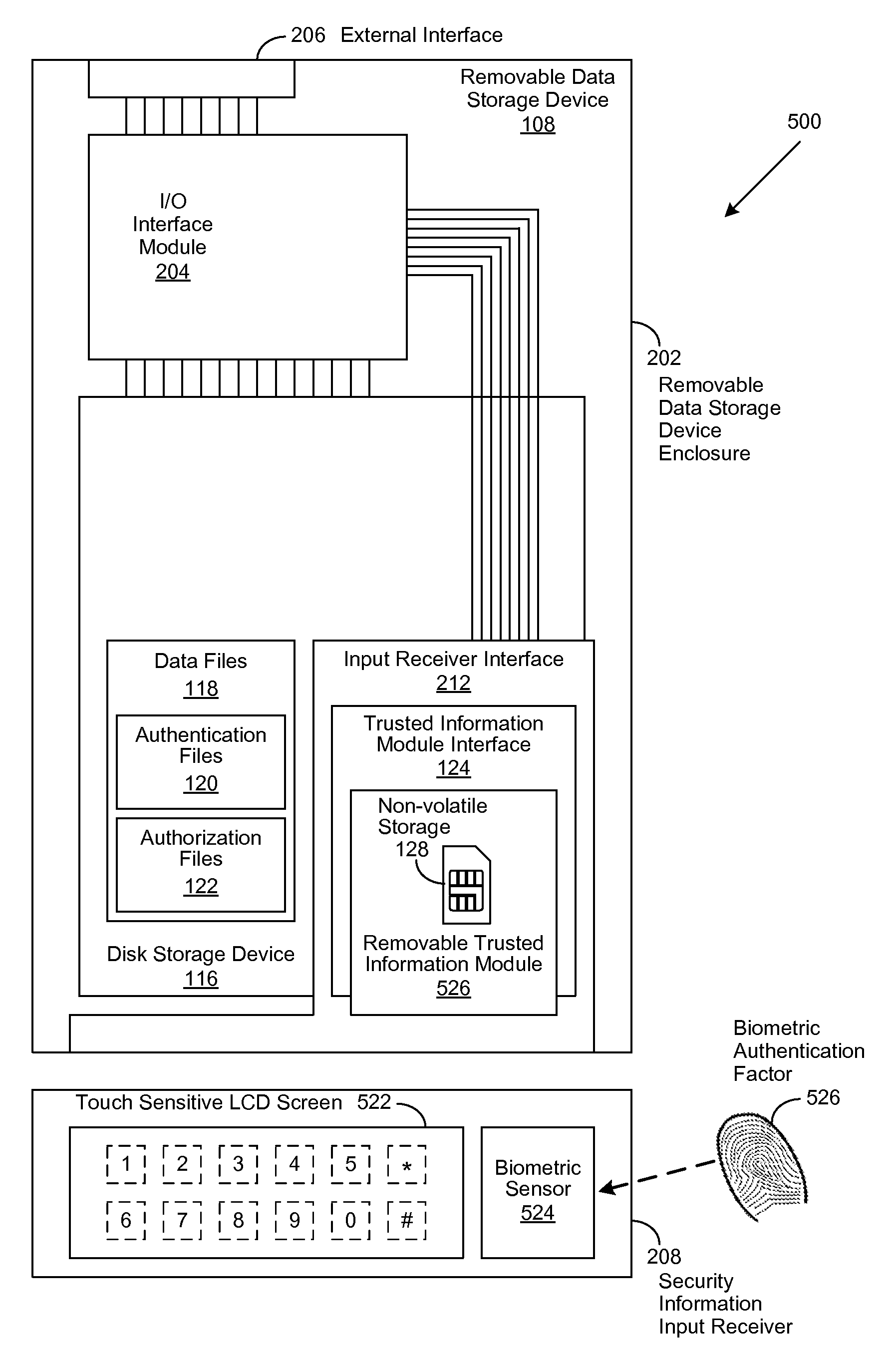 Removable hard disk with front panel input