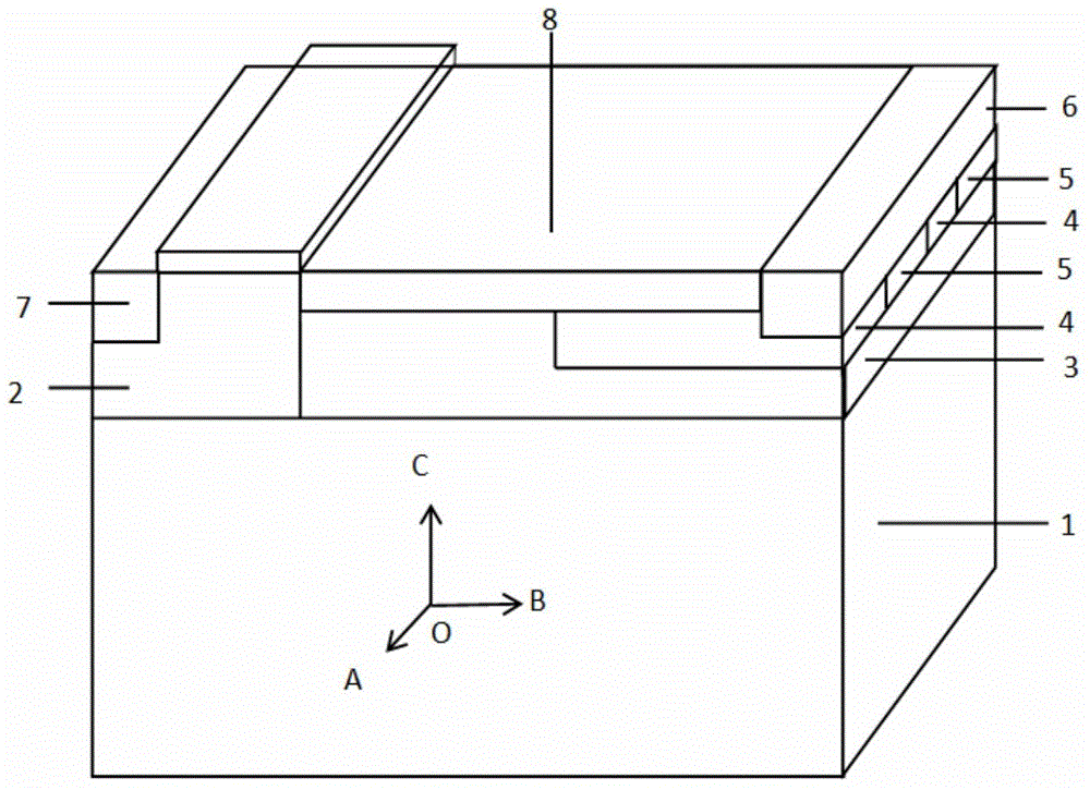 N type buried layer cover type semi super junction transverse double diffusion metal oxide semiconductor field effect tube