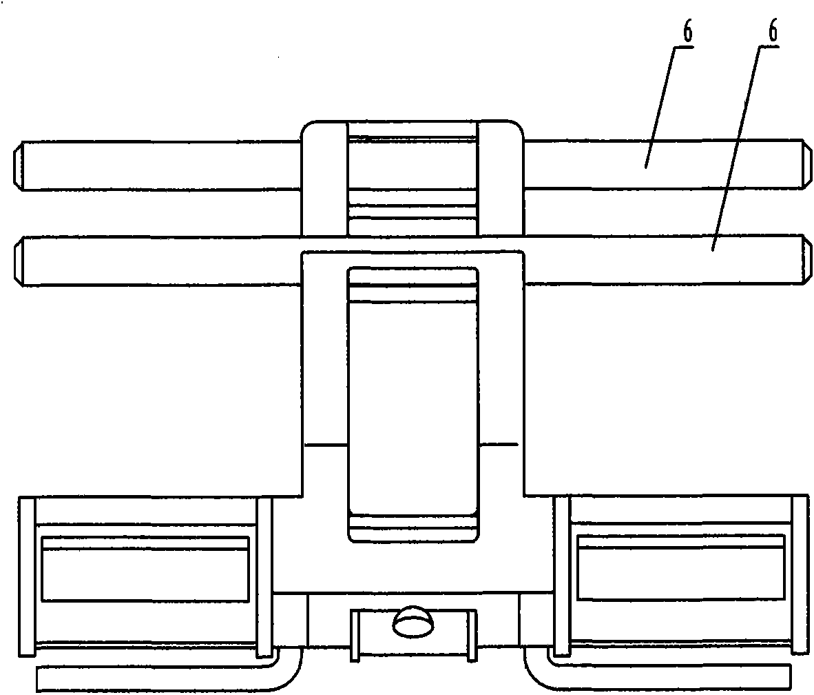 Carbon fiber upper pin assembly adopting pressure bars with combined structure and manufacturing method thereof