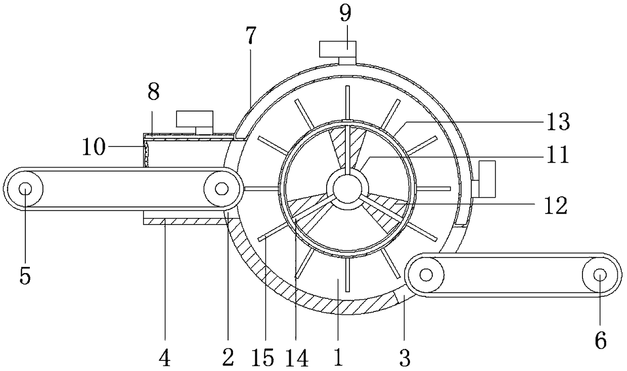 Dust removal device for cement packaging bag