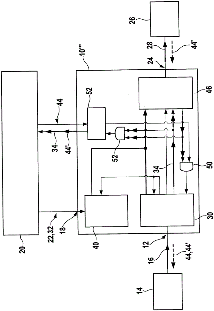 Switching device used to transfer signals of main device and slave device to output device