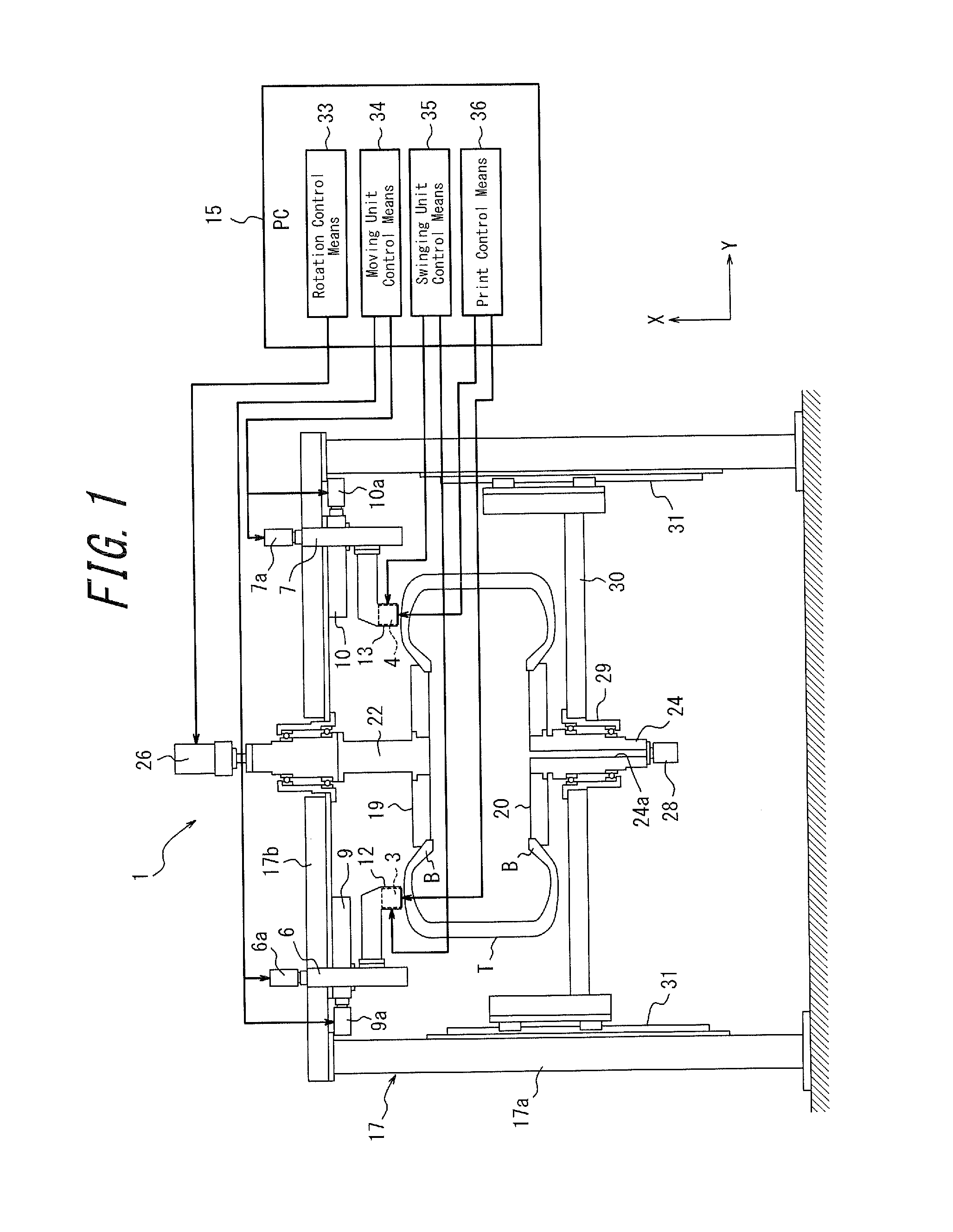 Tire printing device and method for printing onto tire surface