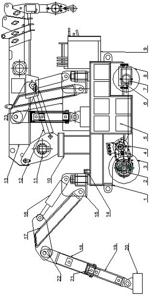 Walking spider crane for ship use