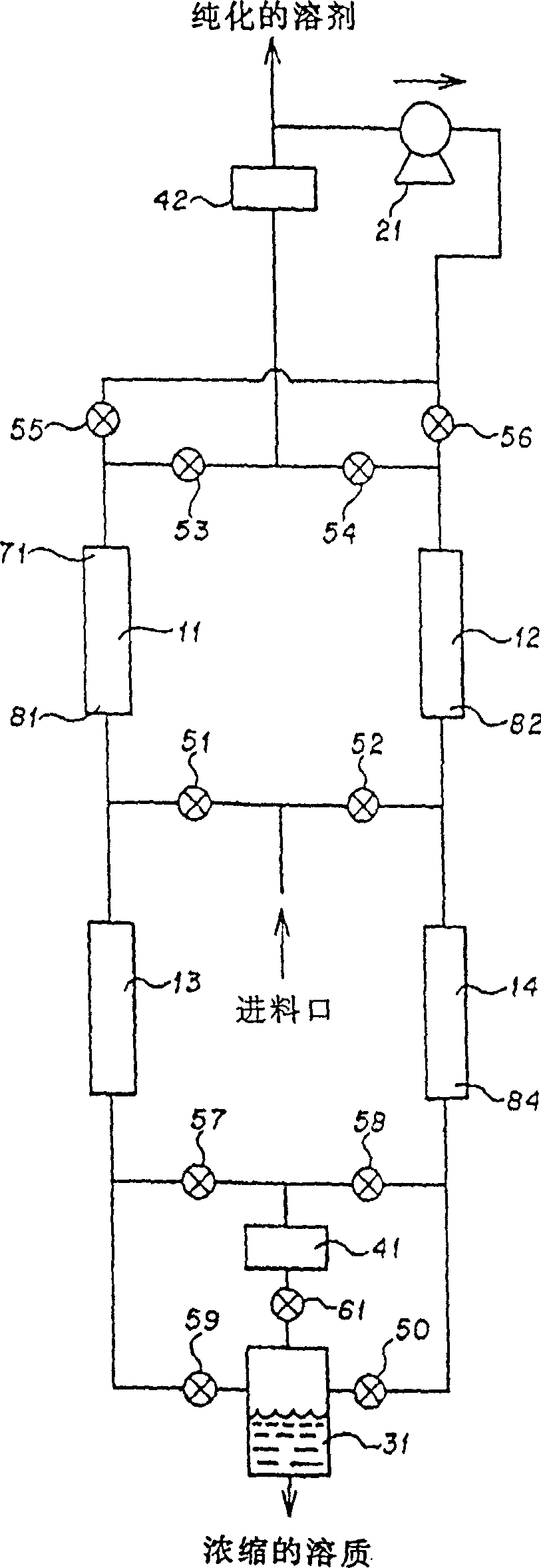 Method and device for extracting solute from gaseous solvents