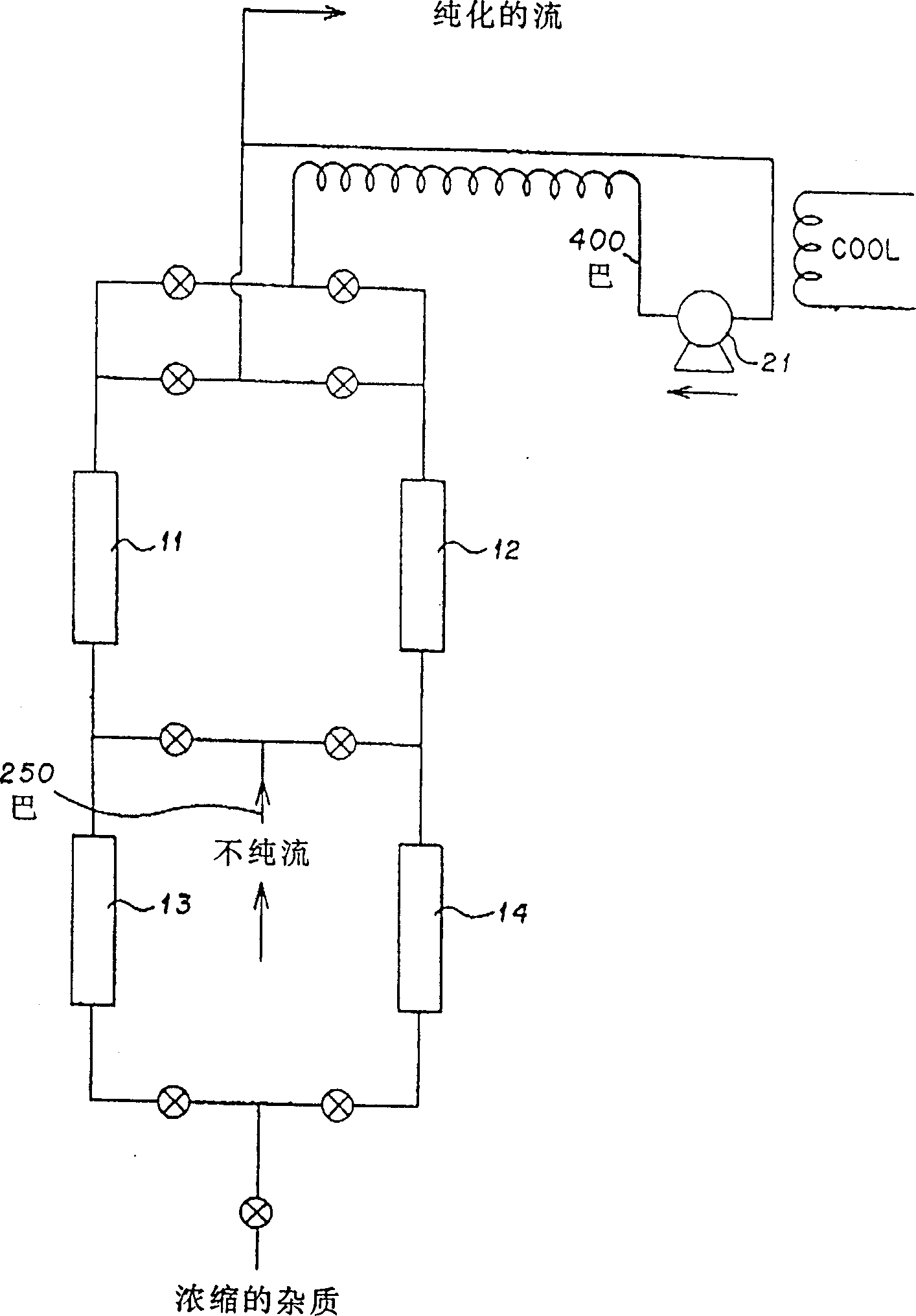 Method and device for extracting solute from gaseous solvents