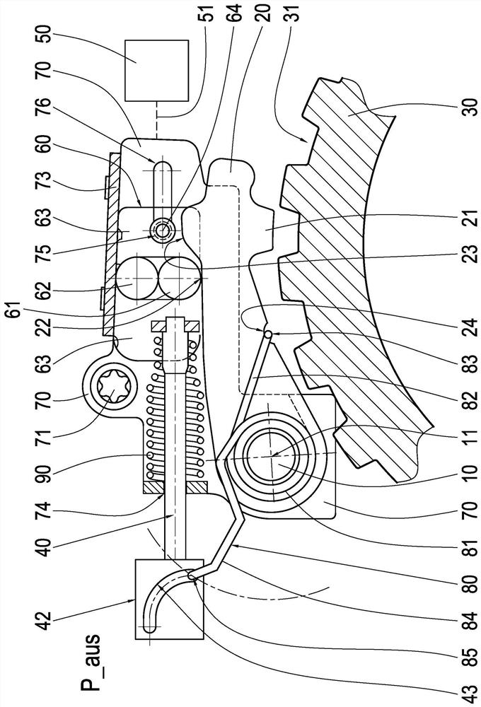 Parking lock device for motor vehicle