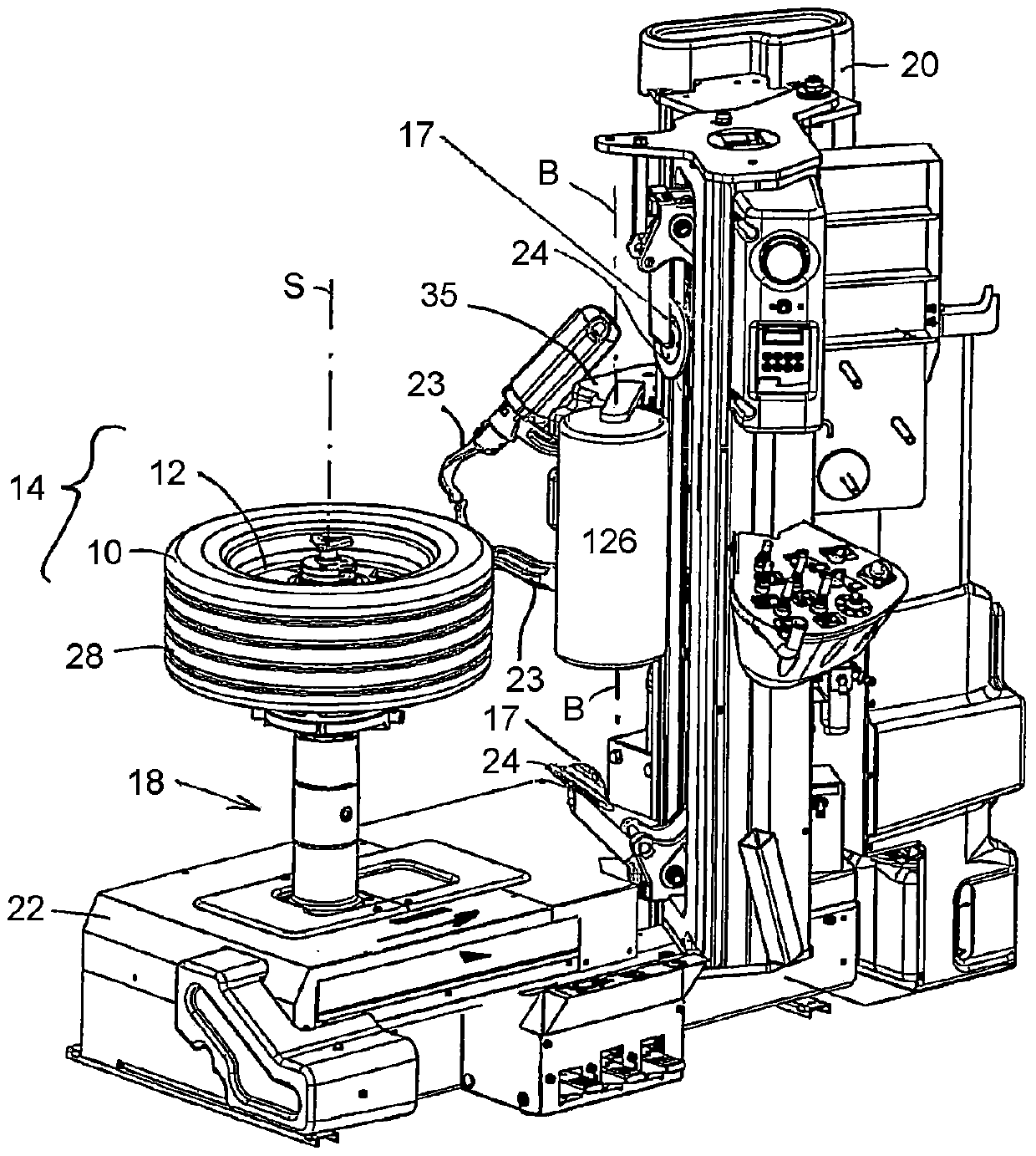 Auto shop service equipment with means for determining the coefficient of rolling resistance of tires