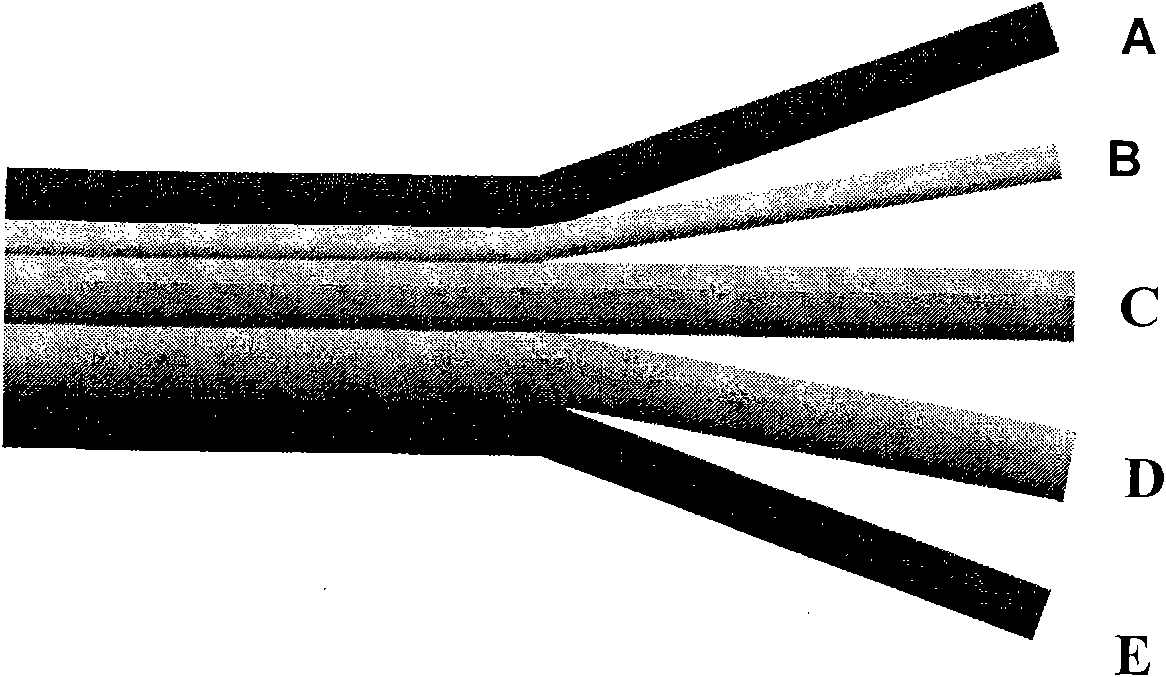 Five-layer coextrusion transfusion medicine packing film and manufacturing method thereof