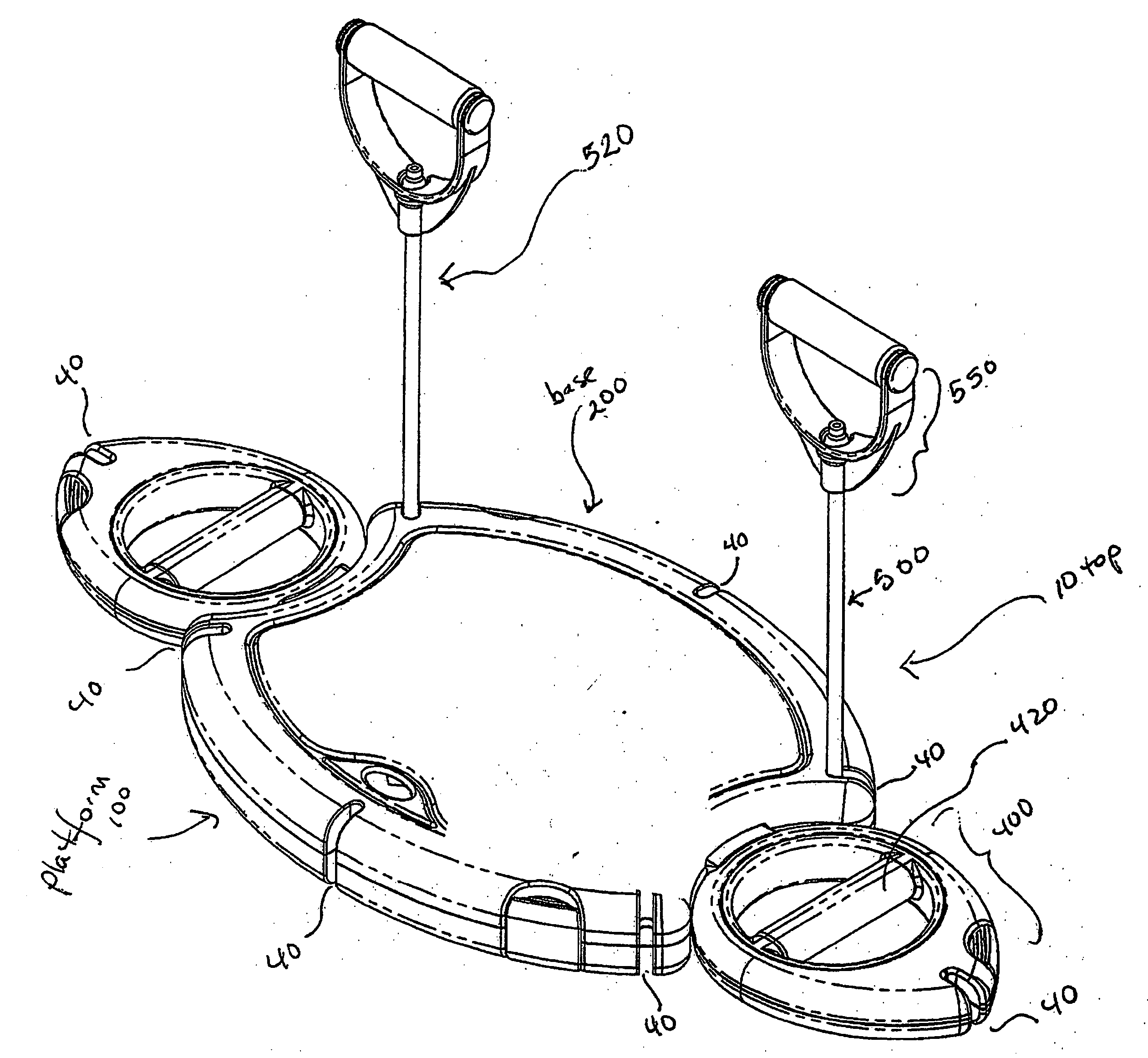 Training device for exercising muscle groups of the entire body