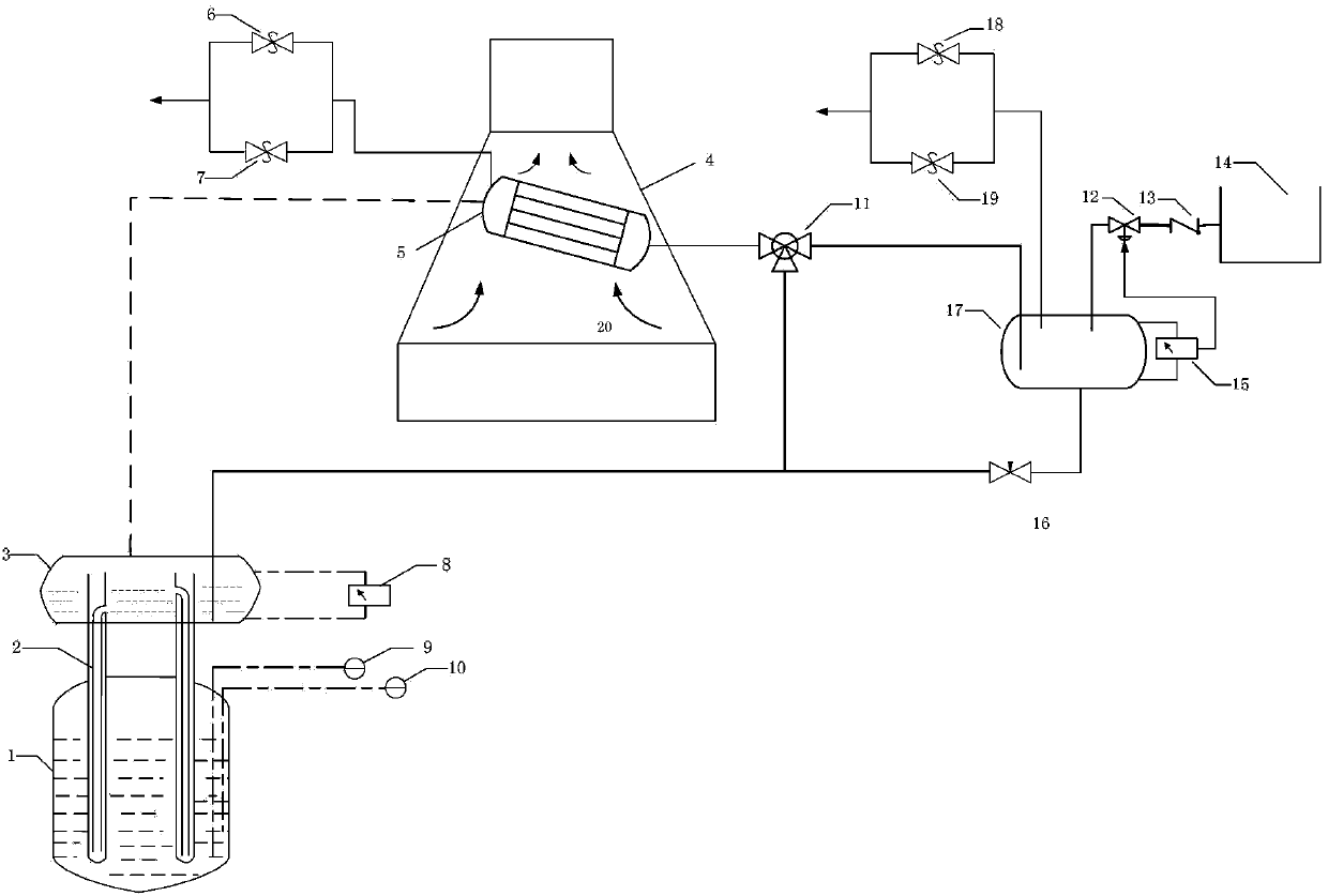 Passive residual heat exhausting system for molten salt reactor