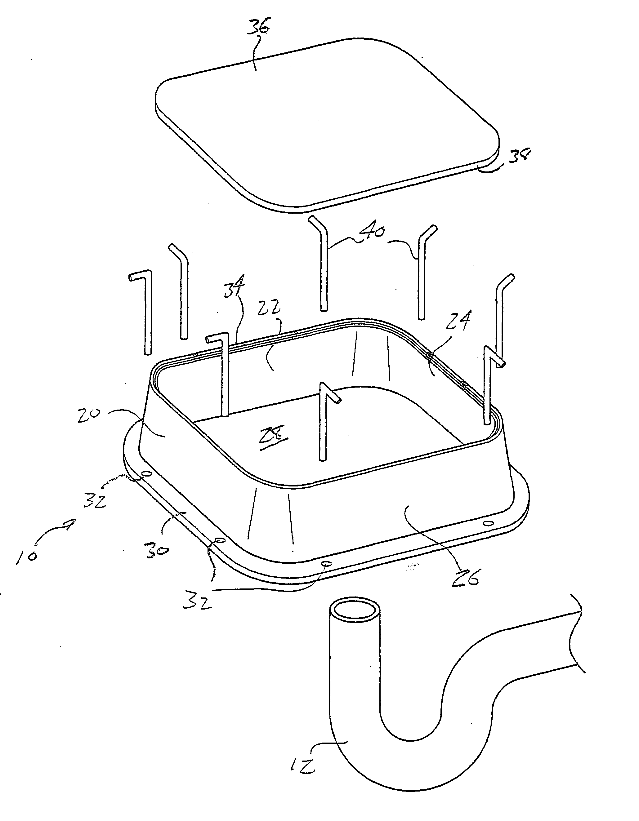 Rough in box for use in protecting a plumbing drain during pouring of concrete