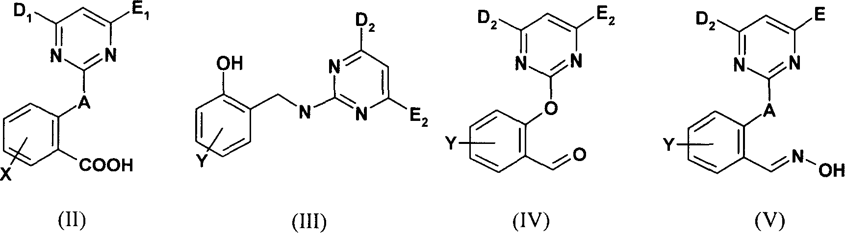 2-pyrimidine oxy-benzoic acid [2-(pyrimidine amino methyl)]benester compound, its preparation and use thereof