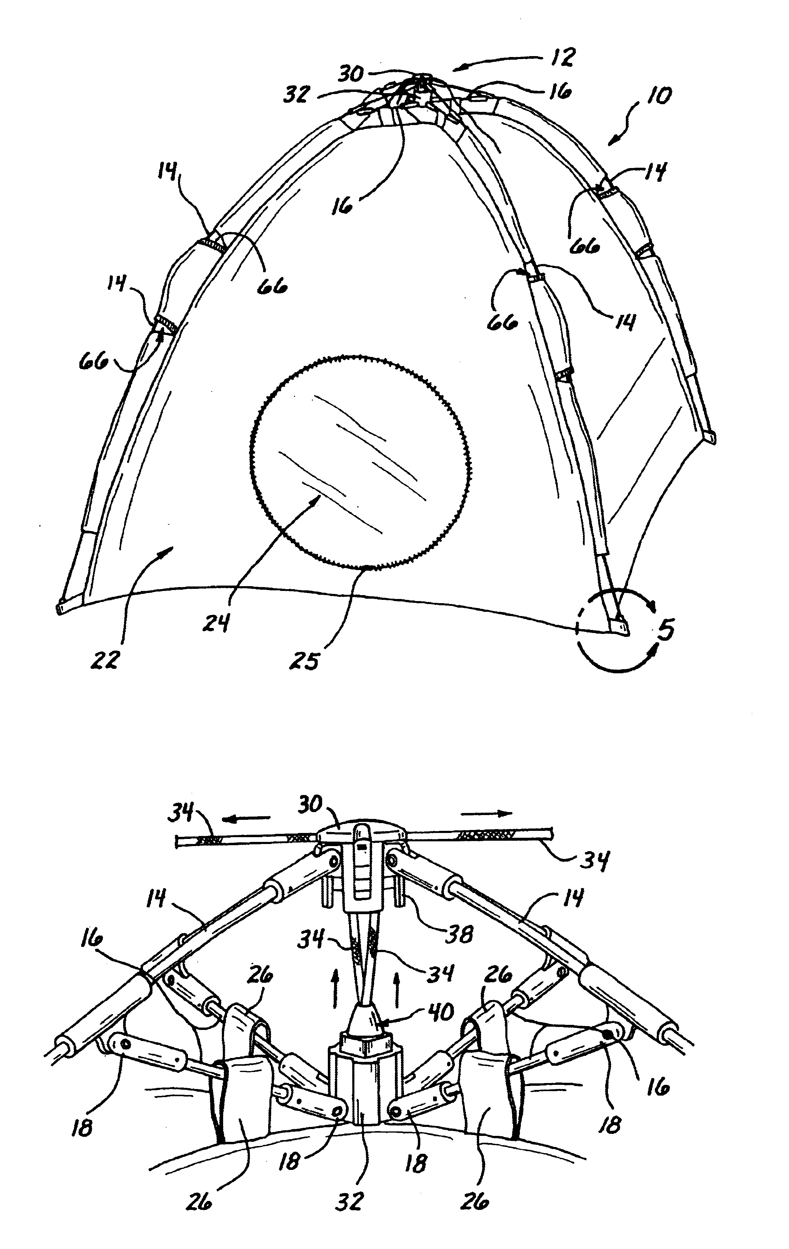 Easily constructable and collapsible portable tents