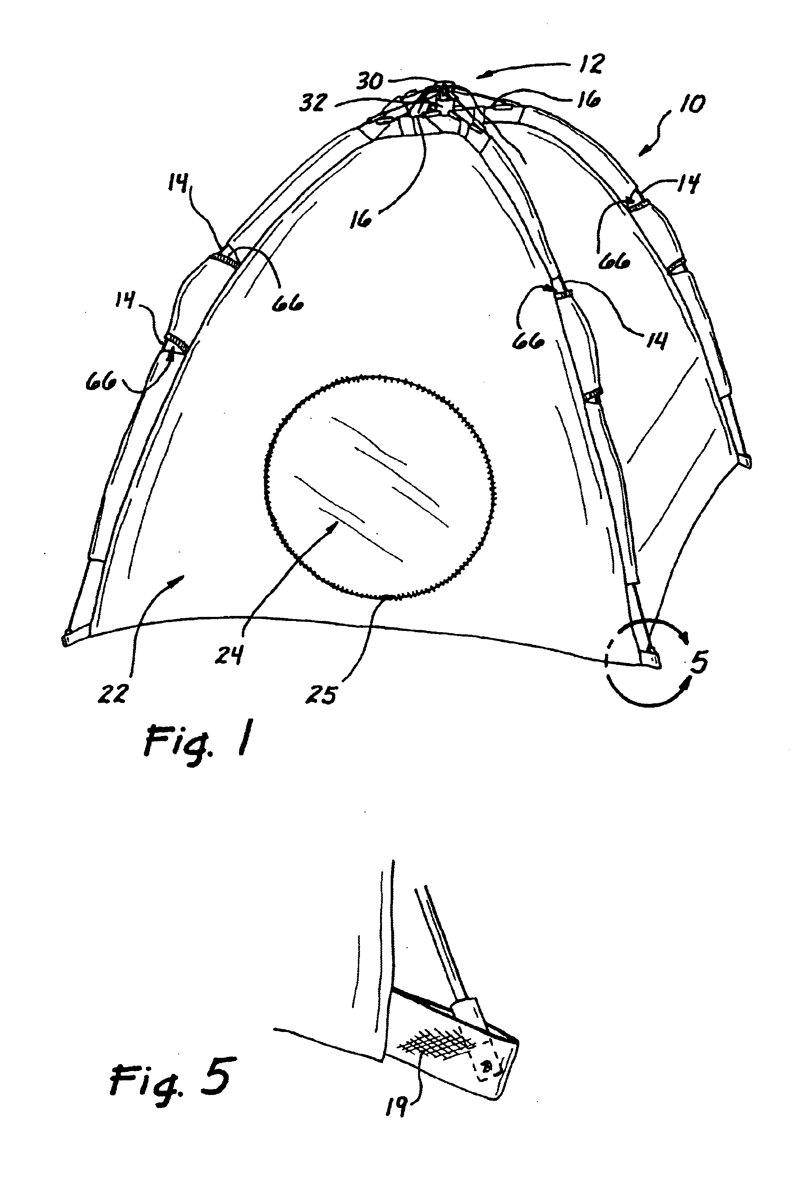 Easily constructable and collapsible portable tents