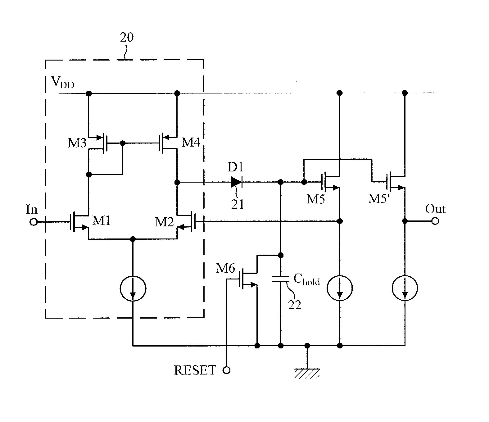 Peak detector using charge pump and burst-mode transimpedance amplifier