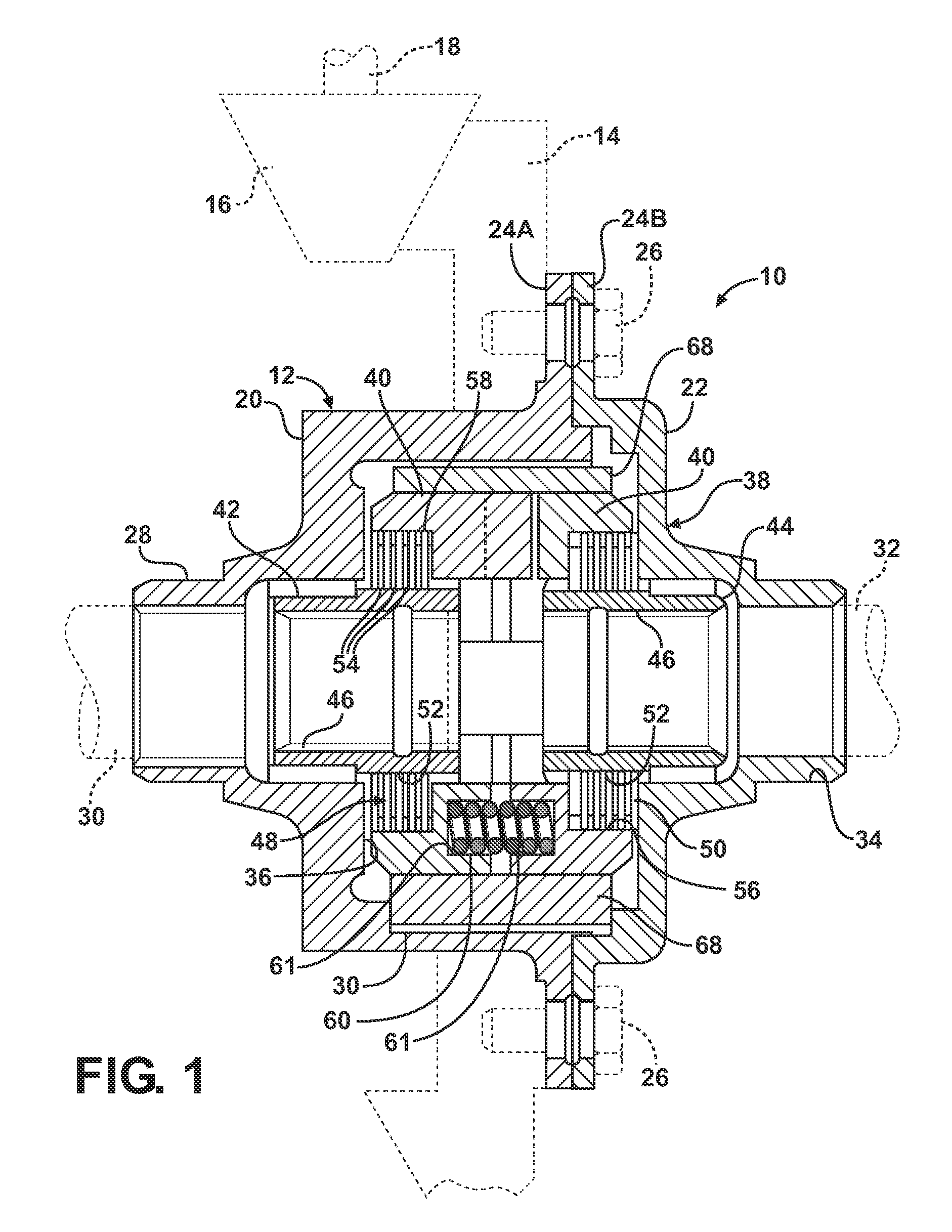 Locking differential having improved torque capacity