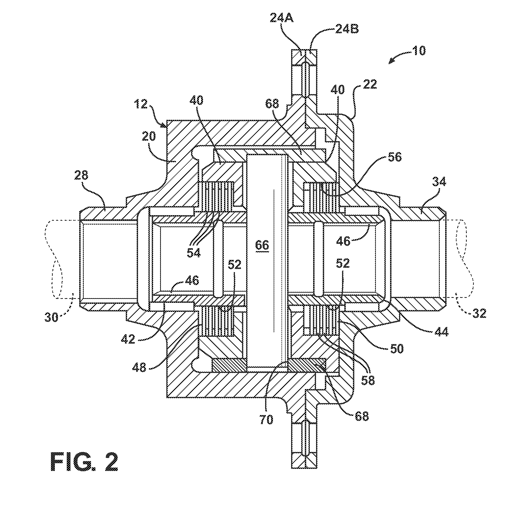 Locking differential having improved torque capacity