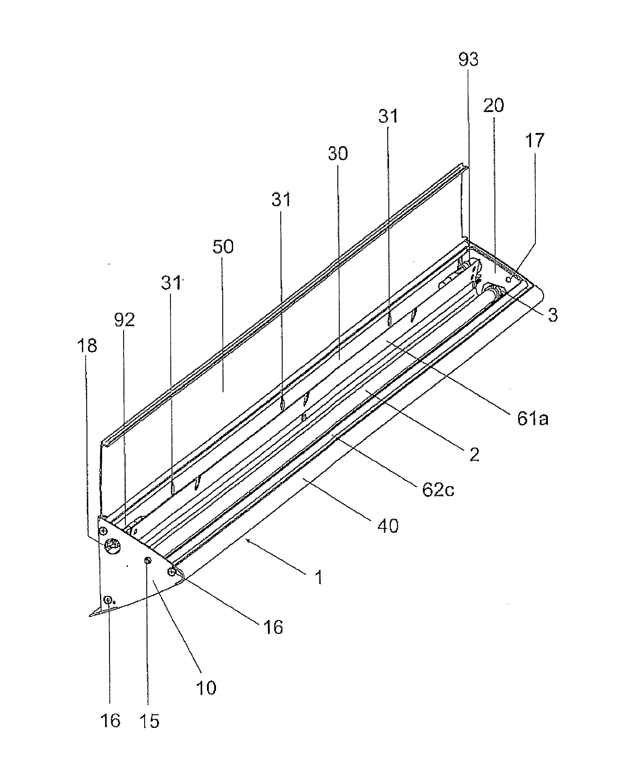 Surface-mounted or wall-mounted luminaire