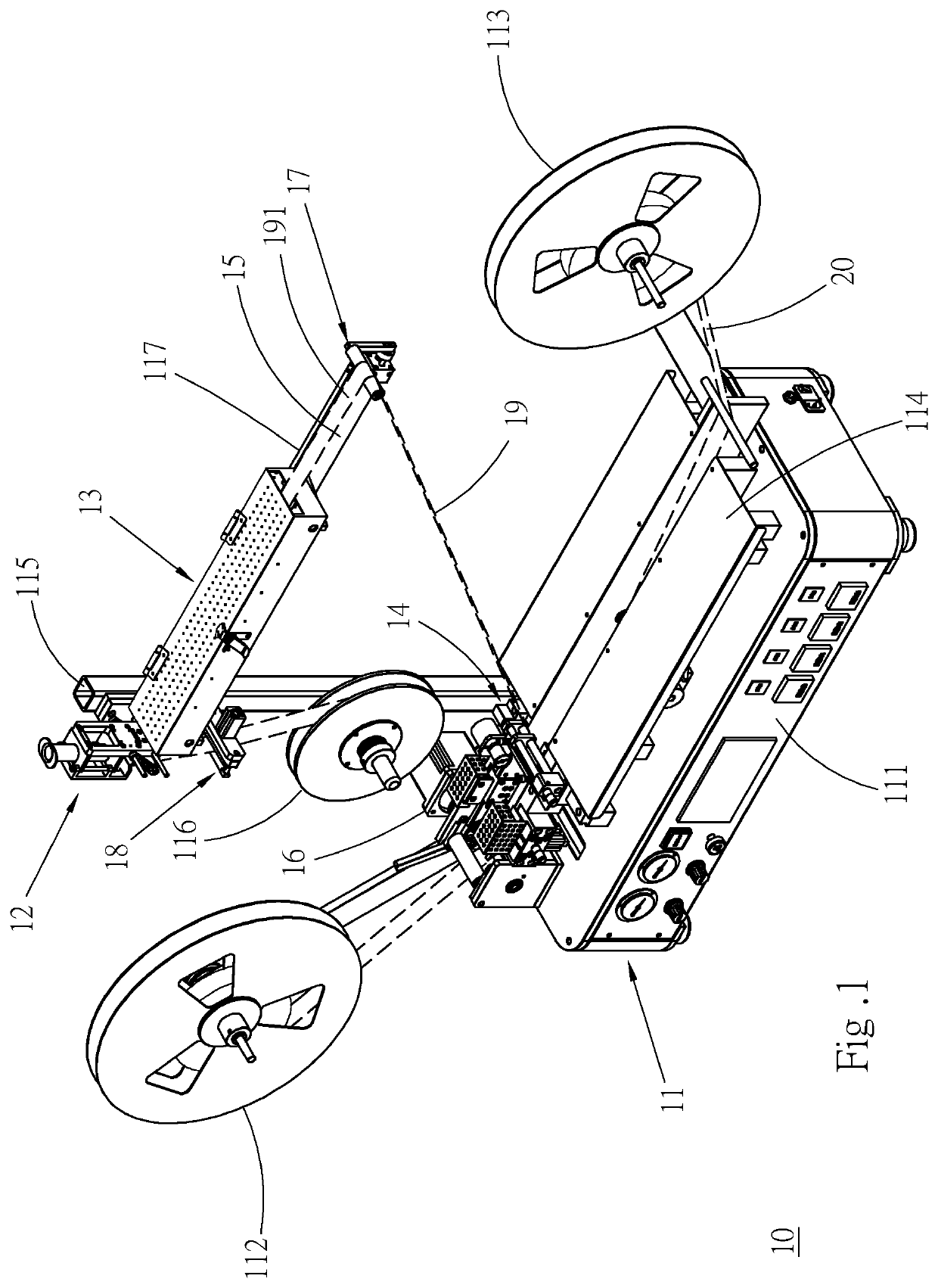 Parallel method for packaging electronic component and coating adhesive on carrier tape and mechanism for same