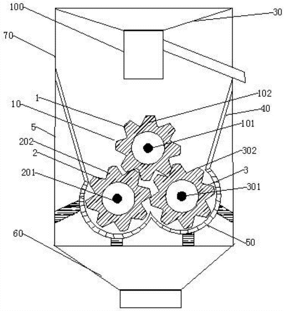 Low-noise impurity-removing type plastic pulverizer