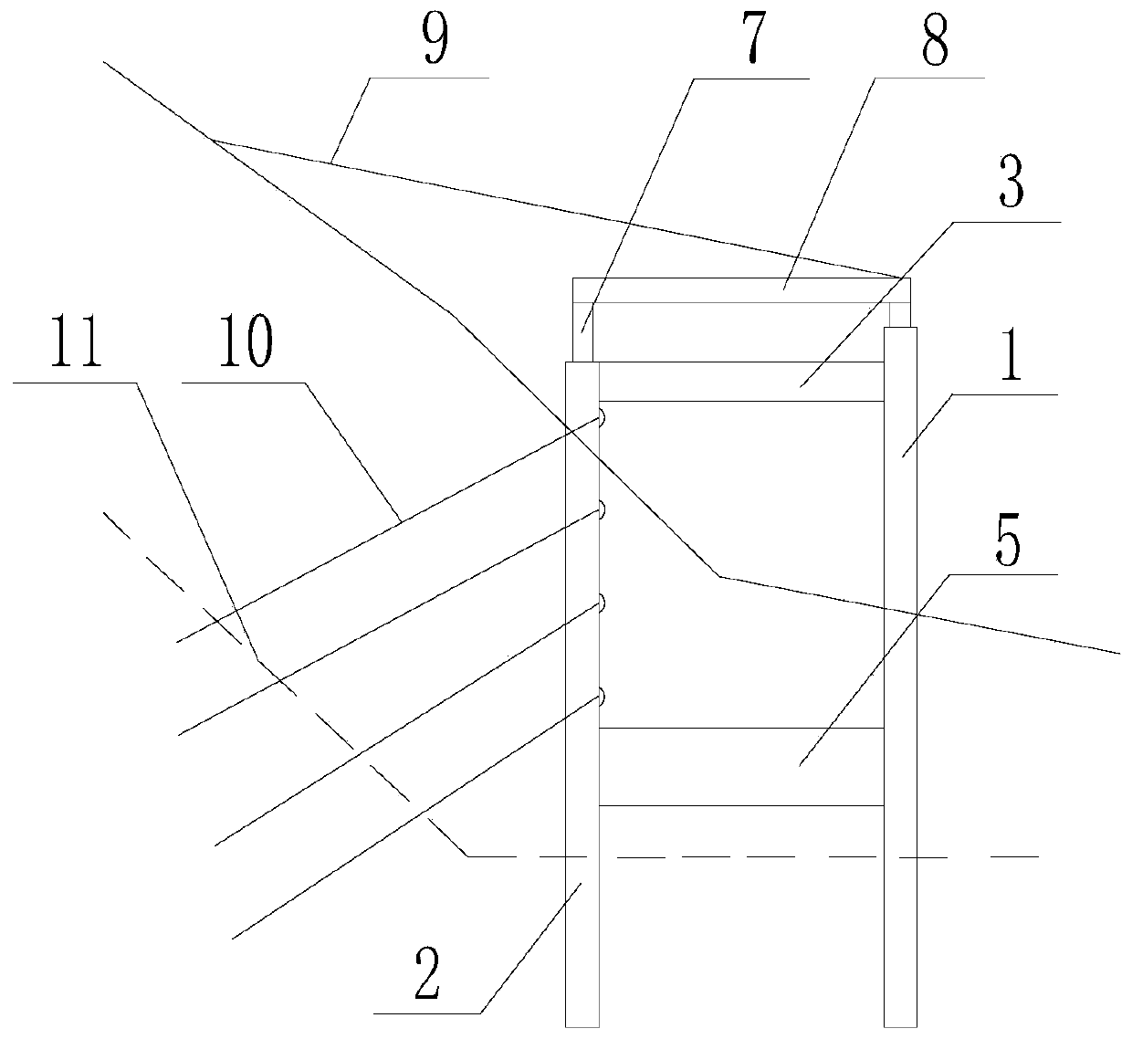 Novel landslip-resistant shed tunnel and construction method