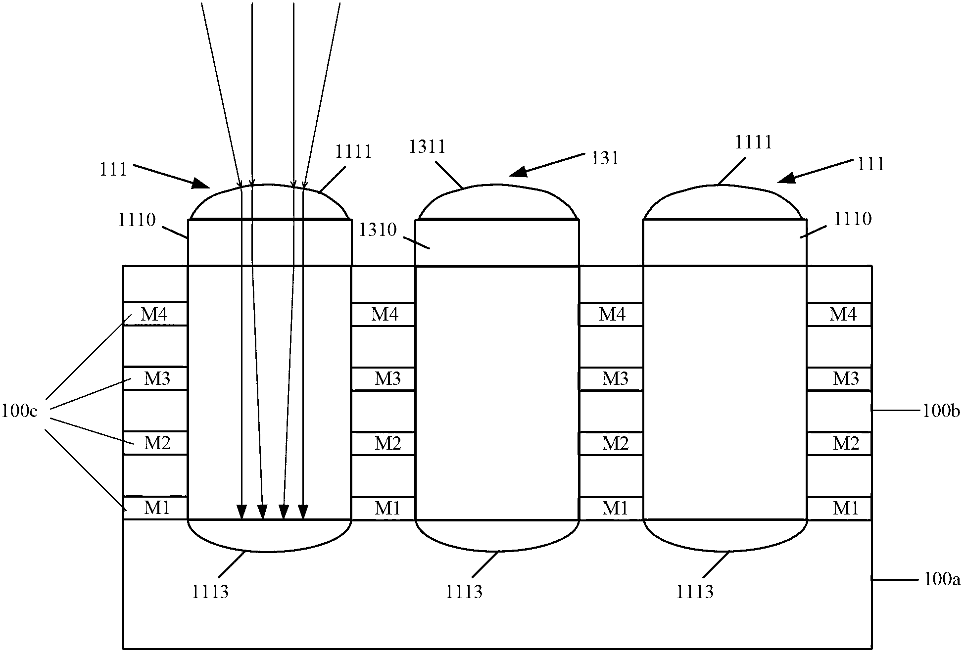 Pixel array with enlarged photosensitive area