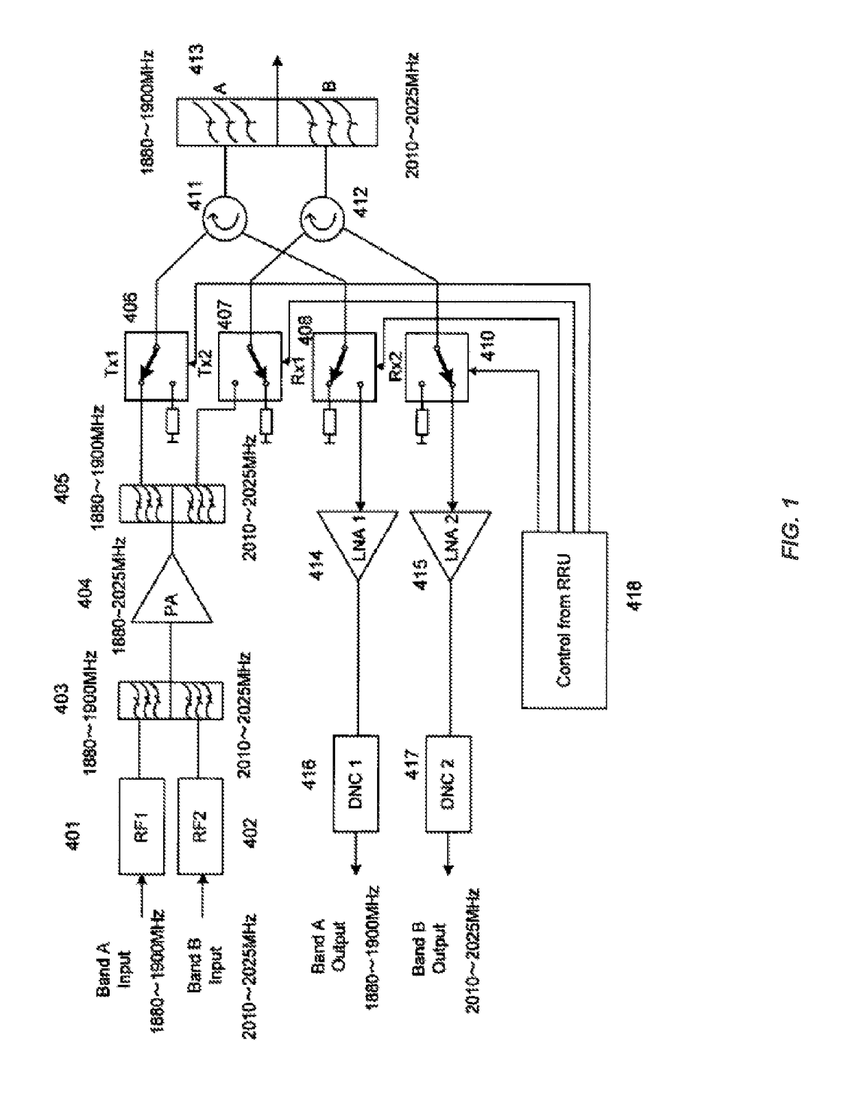 Remote radio head unit system with wideband power amplifier