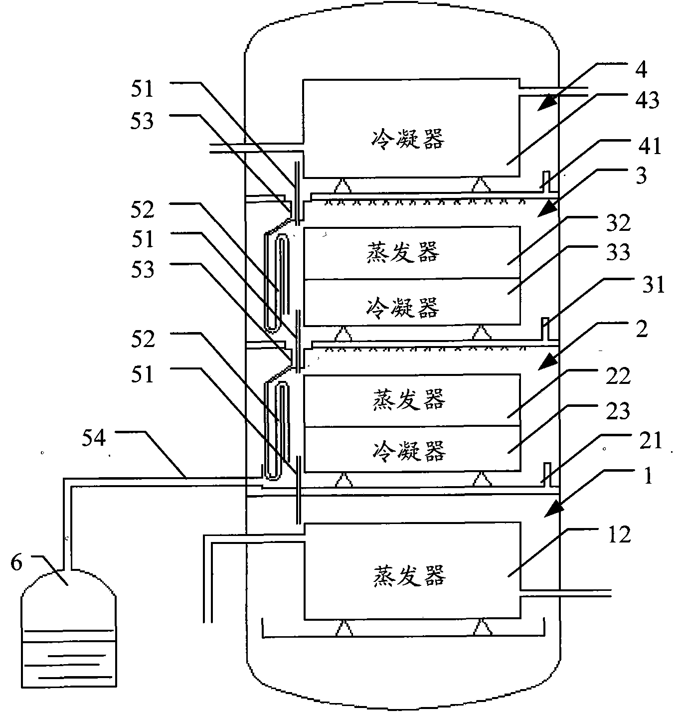 Multi-level solar sea water desalting plant