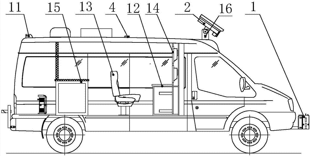 Multifunctional road CT comprehensive inspection vehicle