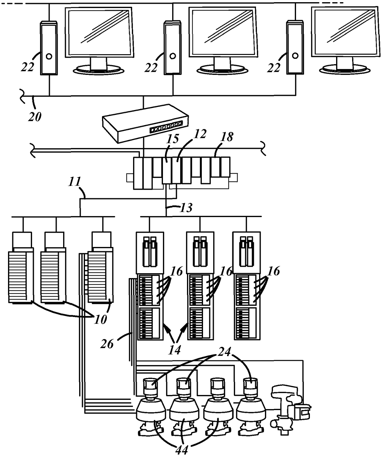 Valve manifold serially mounted to distributed control system assembly