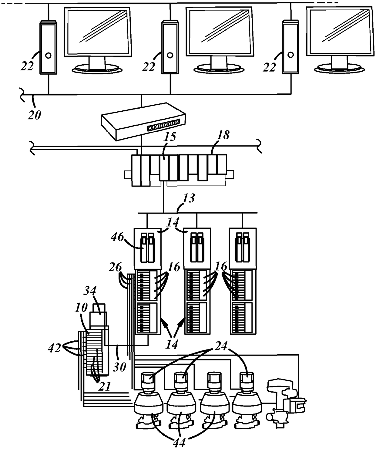 Valve manifold serially mounted to distributed control system assembly