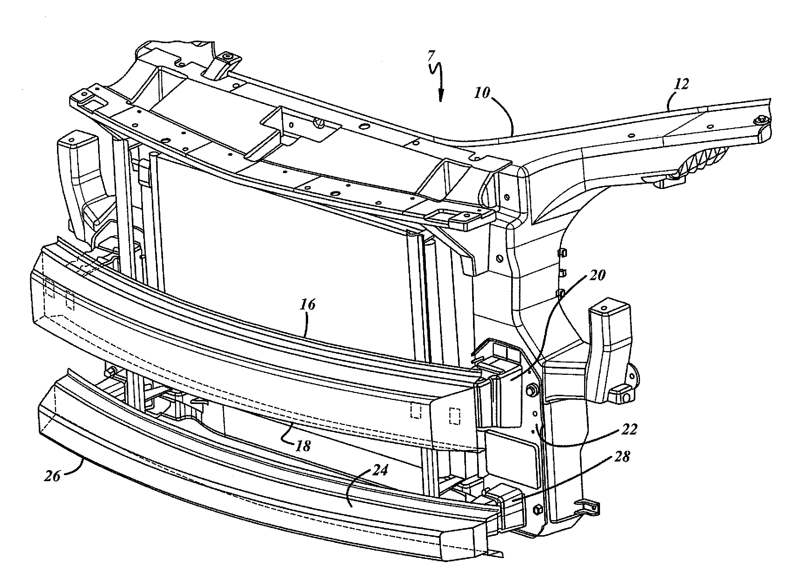 Front End Module with Breakaway Radiator