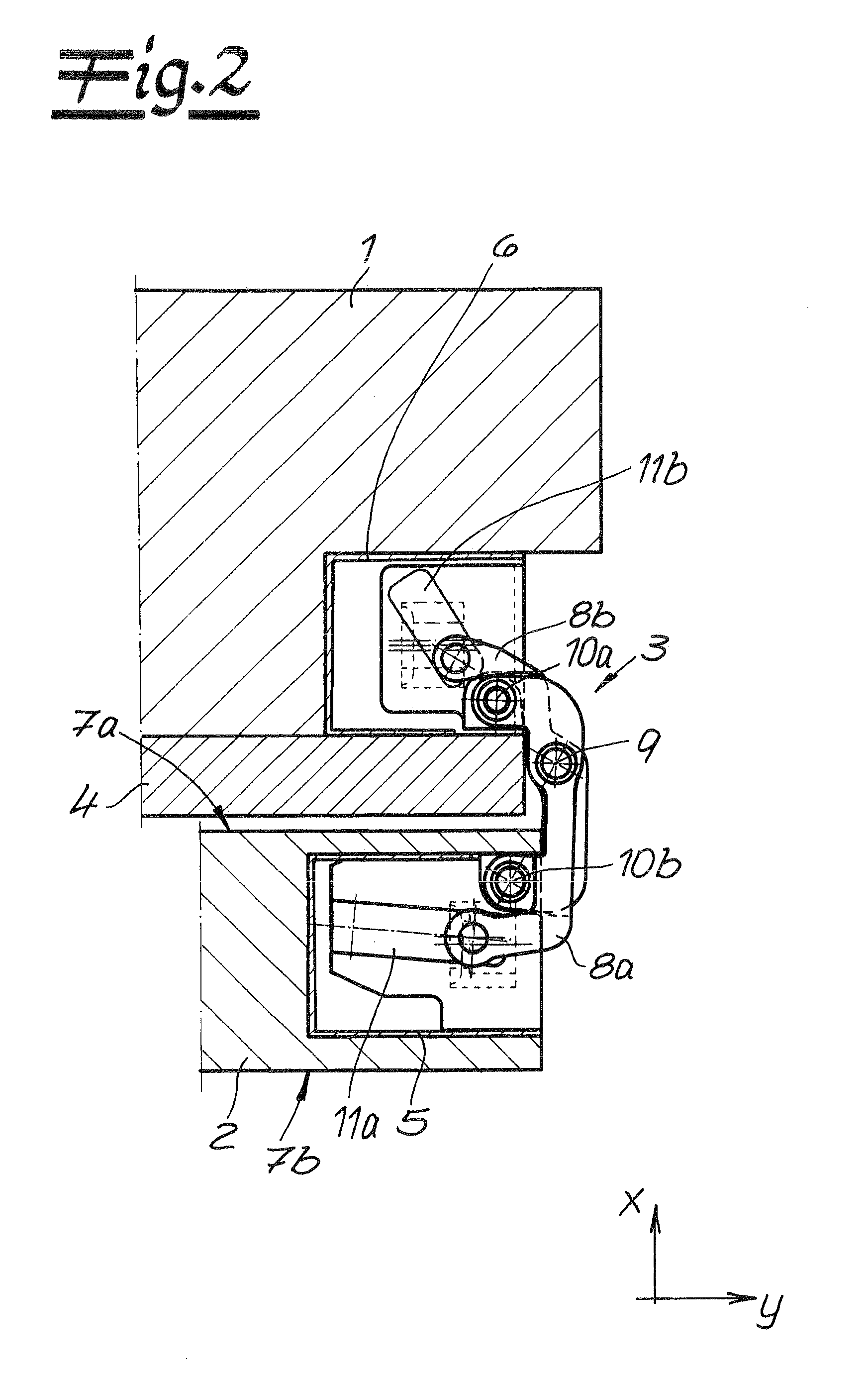 Door hinge for hidden placement between door frame and door leaf, and door provided with the door hinge