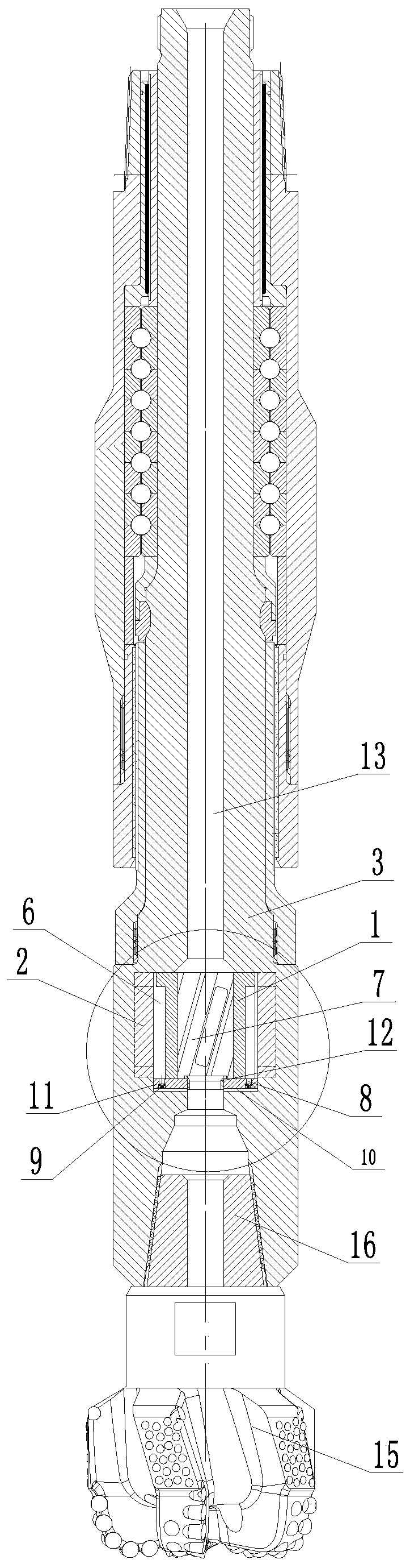 High-efficiency anti-depressurization rotating impact screw drilling tool